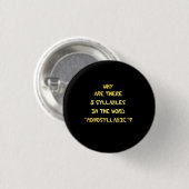 Funny 5 Syllable Spelling Joke Button (Vorne & Hinten)