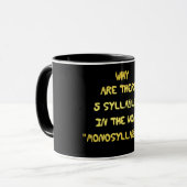 Funny 5 Syllable Spelling Joke Tasse (Vorderseite Links)