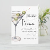 Funny 5 Uhr Überall Party für die Altersvorsorge Einladung (Stehend Vorderseite)