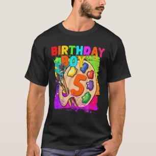 Funny 5th Birthday Boy Art Malerei B-Tag 5 Jahr O T-Shirt