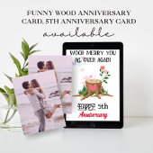 Funny 5th Wood Anniversary Card with Custom Photo Einladung