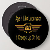 Funny 60. - Alter ist wie Unterwäsche Button (Vorne & Hinten)