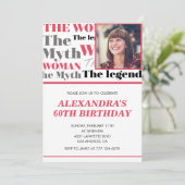 Funny 60. Geburtstag Einladung Foto Myth Legend (Stehend Vorderseite)