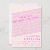 Funny 60. Geburtstag Einladungen Frauen Myth Pink (Vorderseite)