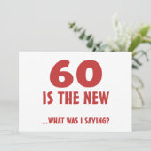 Funny 60. Geburtstag Gag Geschenke Karte (Stehend Vorderseite)