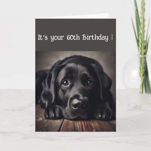 Funny 60. Geburtstag, Labrador Retriever Karte (Vorderseite)