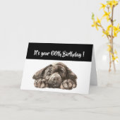 Funny 60. Geburtstag, Labrador Retriever Karte (Gelbe Blume)