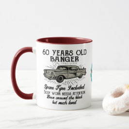 Funny 60. Geburtstag Retro Auto Banger Add Name Da Tasse