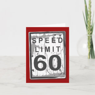 Funny 60. Geburtstag Speed Limit Danke Notecard