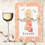 Funny 60. Geburtstag Weiblicher Cartoon Champagne  Karte<br><div class="desc">Beginnen Sie das Party mit dieser niedlichen und unterhaltsamen Geburtstagskarte,  die das 60-jährige wunderbar schmeckt. Personalisieren Sie Ihre Daten mit ihrem Namen und einer Nachricht</div>
