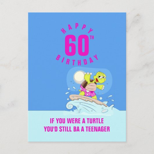 Funny 60. Geburtstag Zitat Schildkröte Karte (Vorderseite)