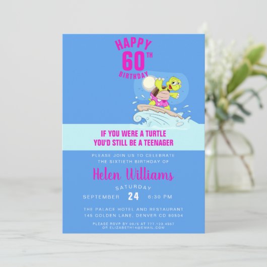 Funny 60. Geburtstagseinladung Einladung (Stehend Vorderseite)