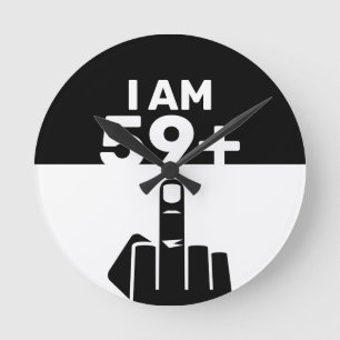 Funny 60. Geburtstagsgeschenk, 59 Plus eins Runde Wanduhr