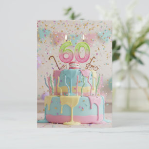 Funny 60. Geburtstagskuchen mit Candles-Karten