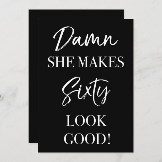 Funny 60. Geburtstagsparty Einladung (Vorne/Hinten)