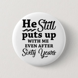 Funny 60. Hochzeitstag Button