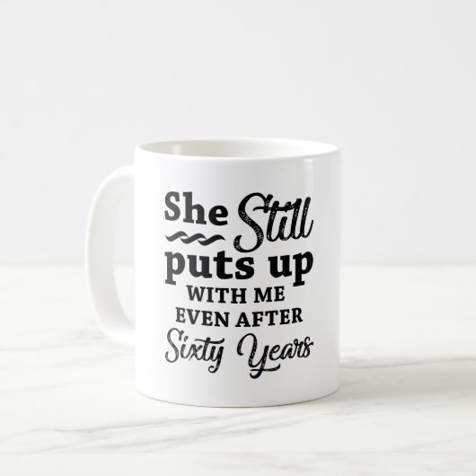 Funny 60. Hochzeitstag Kaffeetasse (Vorderseite Links)