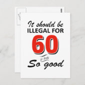 Funny 60. jähriges Geburtstagsdesign Postkarte (Vorne/Hinten)