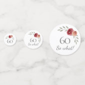 Funny 60 So, was Wasserfarbe Blumenstrauß 60. Gebu Konfetti (Vorderseiten)