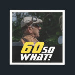 Funny 60 so, was Zitat Foto 60. Geburtstag Serviette<br><div class="desc">Funny 60 so, was Zitat Foto 60. Geburtstag Party Napkins. Ein motivierend und lustiger Text 60 So was ist toll für eine Person mit einem Sinn für Spaß. Der Text ist in den Farben Gelb und Weiß auf einem schwarzen Hintergrund. Fügen Sie Ihr Foto hinzu. Sie können das Alter ändern....</div>