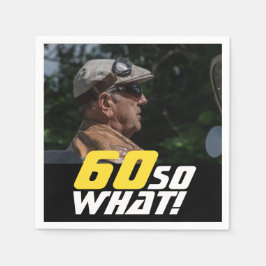 Funny 60 so, was Zitat Foto 60. Geburtstag Serviette