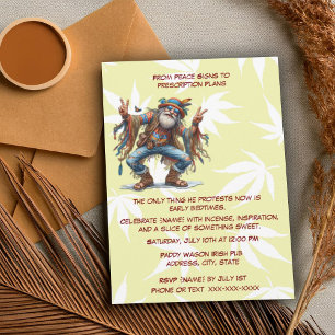 Funny 60er Thema Geburtstag weit weg Hippie für ih Einladung