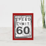 Funny 60th Birthday Speed Limit Thank You Notecard Dankeskarte<br><div class="desc">Coordinating Thank you note card for our Grungy Speed Limit sign for a 60th birthday. With a slightly tattered and worn look,  it's just like the birthday guy!</div>