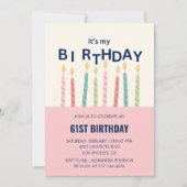 Funny 61. Geburtstag Einladungen Spaß Candle (Vorderseite)