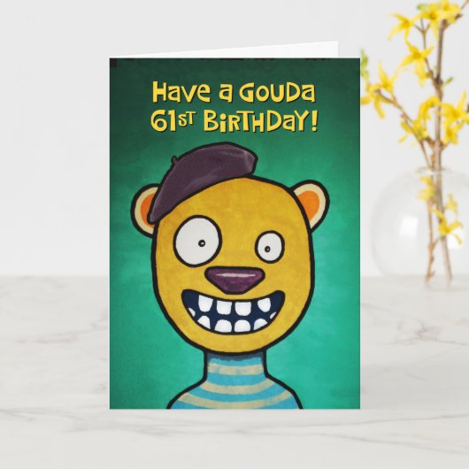 Funny 61. Geburtstag Karte (Gelbe Blume)