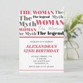 Funny 62. Geburtstag Einladung ihre Myth Legend (Stehend Vorderseite)