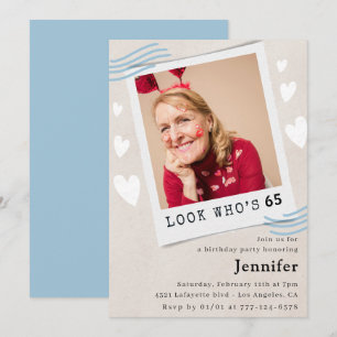 Funny 65. Geburtstag Einladungen Foto Look wer ist