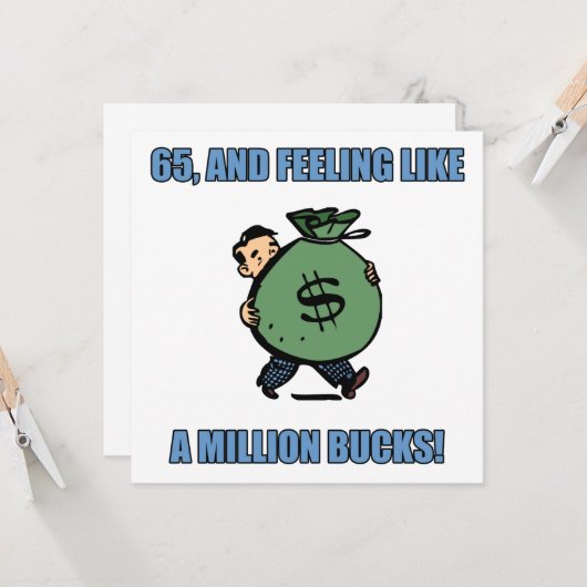 Funny 65. Geburtstag Karte (Vorderseite/Rückseite Beispiel)