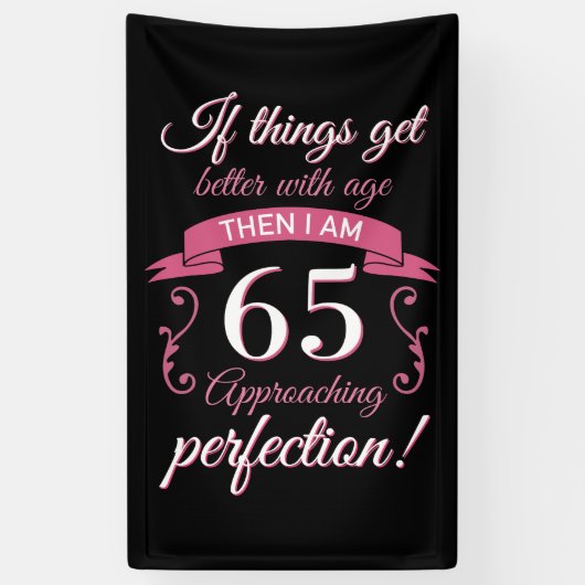 Funny 65. Geburtstag 'Perfection' Banner (Vertikal)