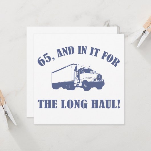 Funny 65. Geburtstagsgeschenk Karte (Vorderseite/Rückseite Beispiel)