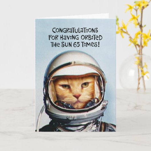 Funny 65. Orbit Geburtstag Karte (Gelbe Blume)