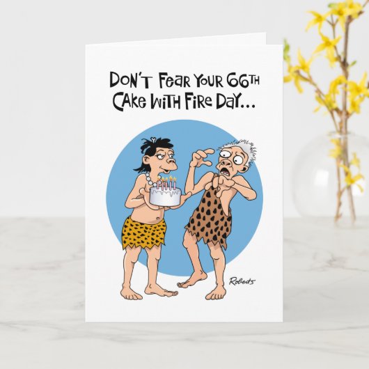 Funny 66. Geburtstag Karte (Gelbe Blume)