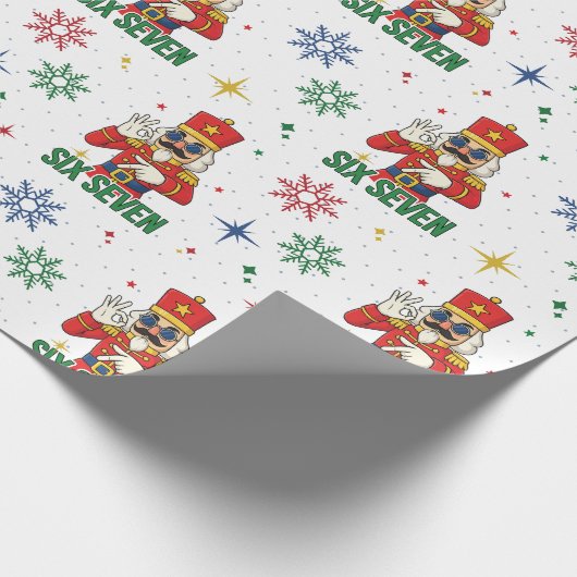 Funny 67 6 7 Meme Xmas Nutcracker Christmas Humor Geschenkpapier (Ecke)