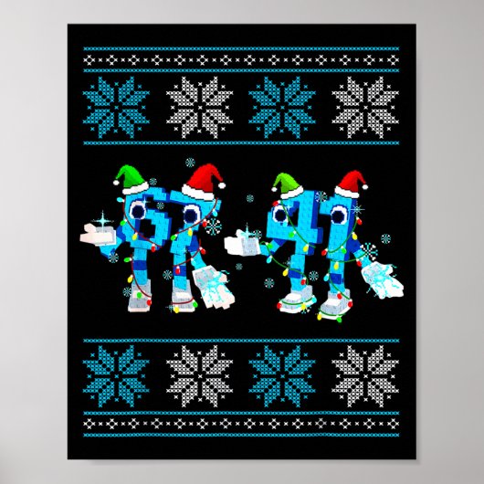 Funny 67 And 41 Christmas Ugly Sweater For Boys Ki Poster (Vorne)