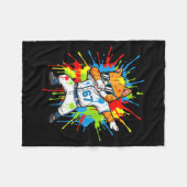 Funny 67 Baseball Dabbing Cat 6 7 Dripng Ice Cream Fleecedecke (Vorderseite (Horizontal))