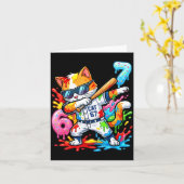 Funny 67 Baseball Dabbing Cat 6 7 Dripng Ice Cream Karte (Gelbe Blume)