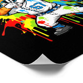 Funny 67 Baseball Dabbing Cat 6 7 Dripng Ice Cream Poster (Ecke)