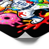 Funny 67 Baseball Dabbing Cat 6 7 Dripng Ice Cream Poster (Ecke)