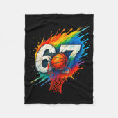 Funny 67 Basketball Six Seven 6 7 Meme 67 Fleecedecke (Vorderseite)
