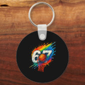 Funny 67 Basketball Six Seven 6 7 Meme 67 Schlüsselanhänger (Vorderseite)