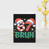 Funny 67 Bruh Christmas Design Meme Lights Candy C Karte (Gelbe Blume)