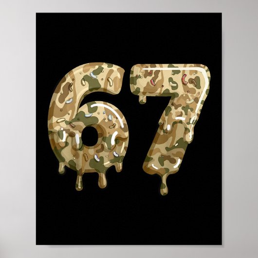 Funny 67 Camo Drip Meme Six Seven Alpha Slang  Poster (Vorne)