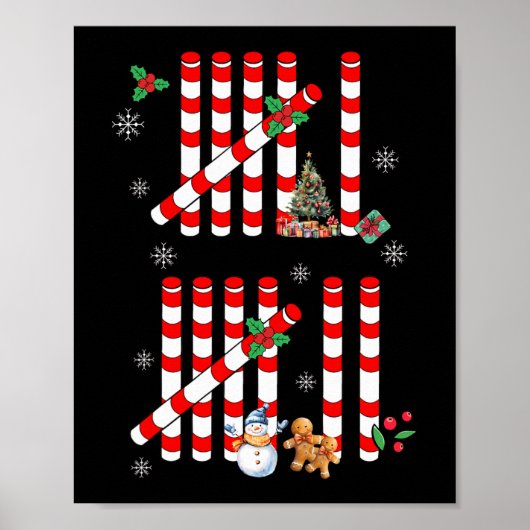 Funny 67 Candy Cane Tally Marks Christmas Six Seve Poster (Vorne)