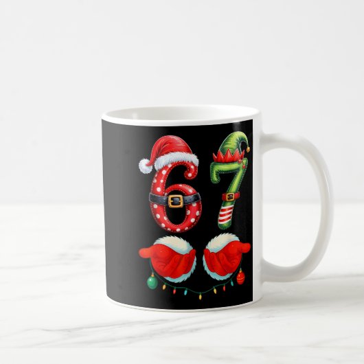 Funny 67 Christmas 6 7 Meme Pajamas Holiday Gen Al Kaffeetasse (Rechts)