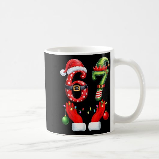 Funny 67 Christmas 6 7 Meme Pajamas Holiday Gen Al Kaffeetasse (Rechts)