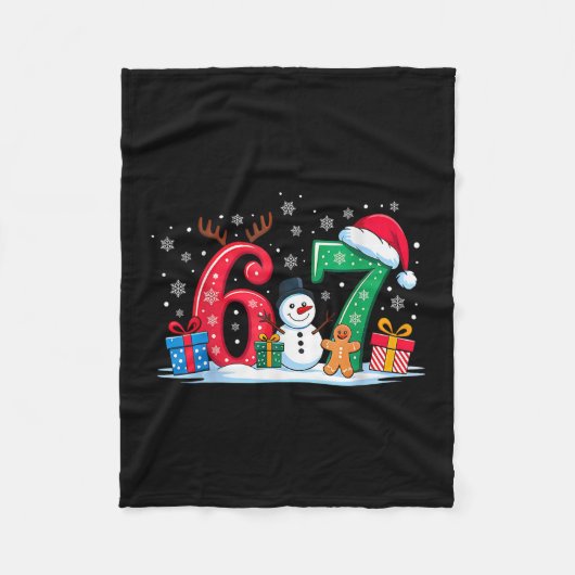 Funny 67 Christmas 6 7 Six Seven Meme 6 7 Matching Fleecedecke (Vorderseite)